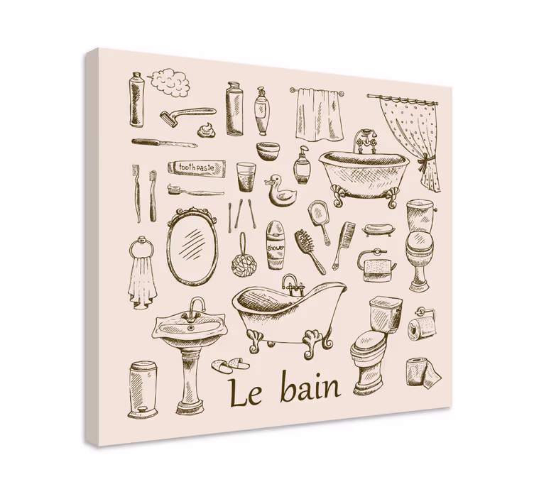 Tableau vintage Salle de bain vintage - TenStickers