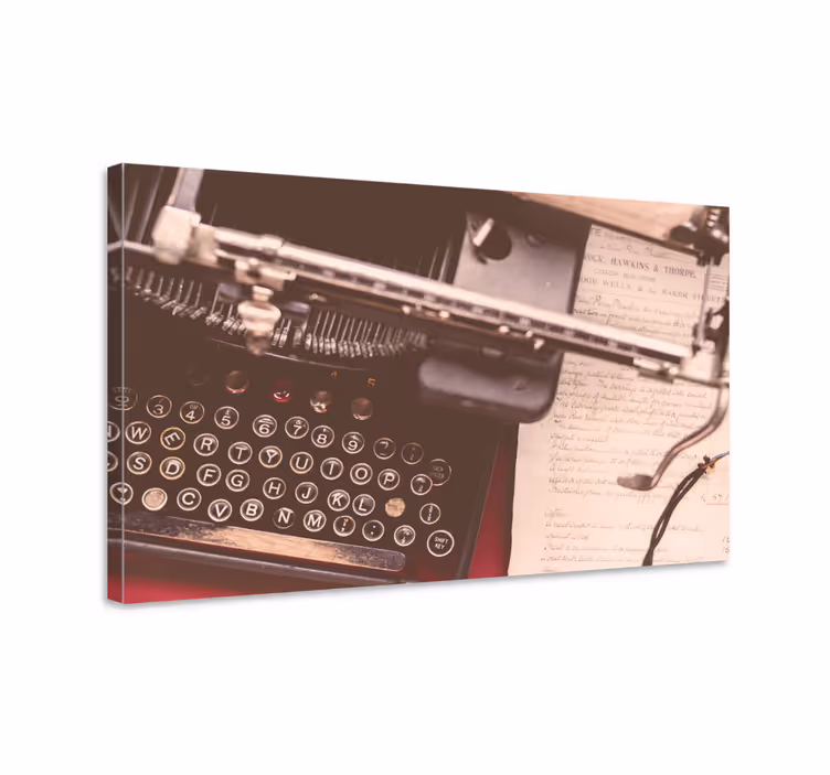 Tableau vintage Téléphone et machine à écrire - TenStickers