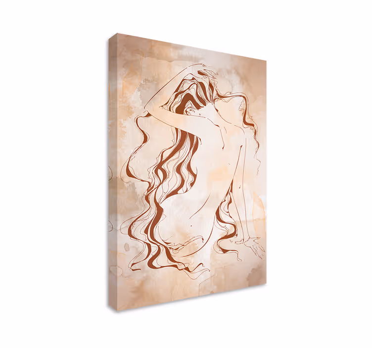 Tableau illustration d'une femme nue de dos - TenStickers