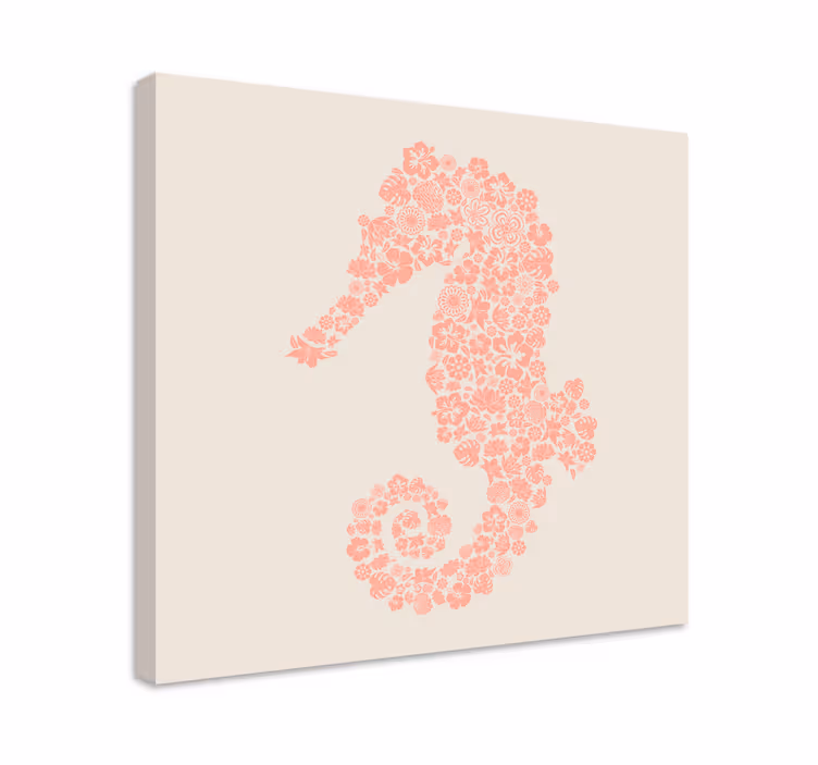 Tableau poisson Hippocampe floral - TenStickers