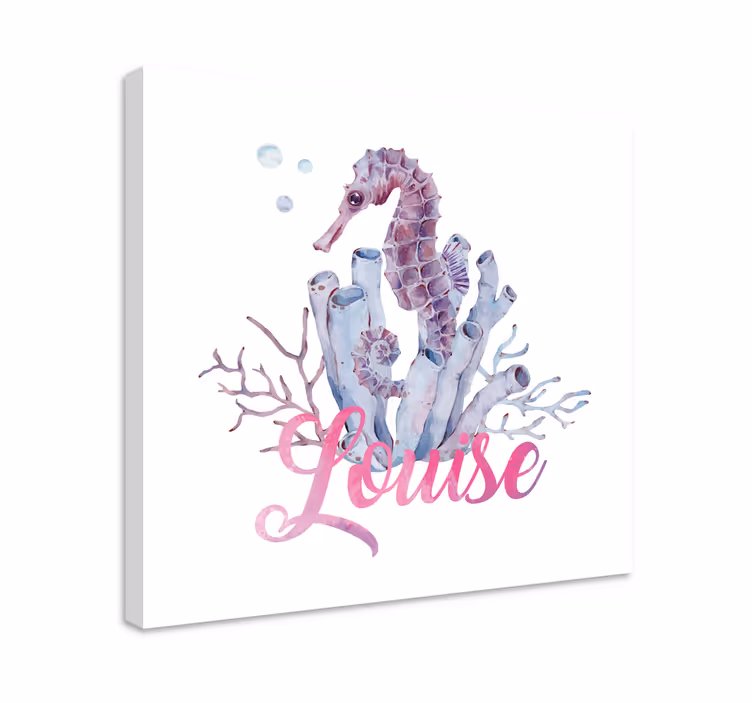 Tableau personnalisé Hippocampe aquarelle - TenStickers