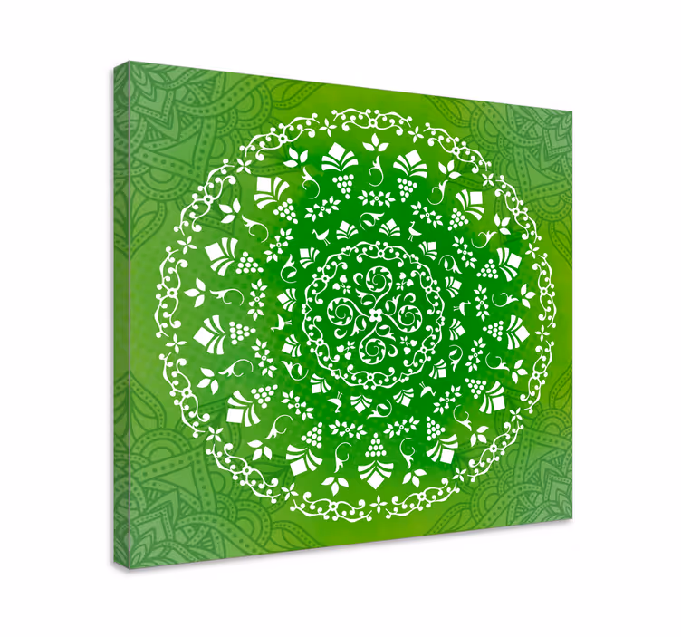 Tableau mandala Mandala vert ornemental rond - TenStickers