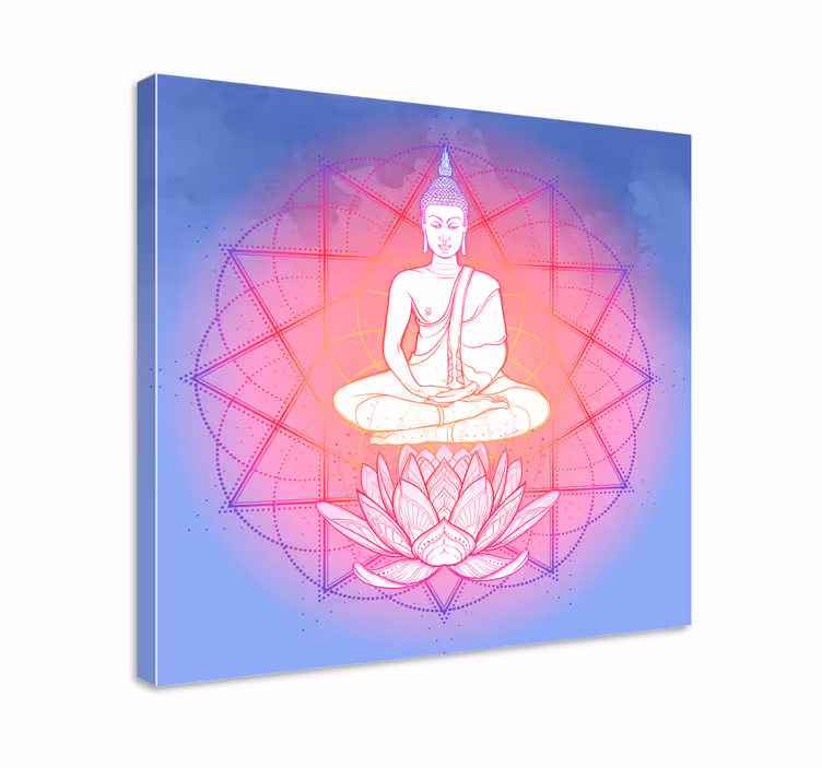 Tableau mandala Mandala bouddha méditant - TenStickers