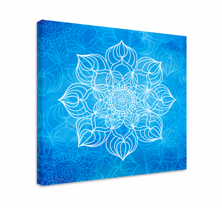 Tableau mandala éclaboussure de tableau bleue - TenStickers