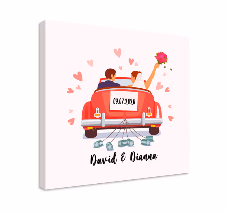 Tableau mariage Coche boda personnalisable - TenStickers