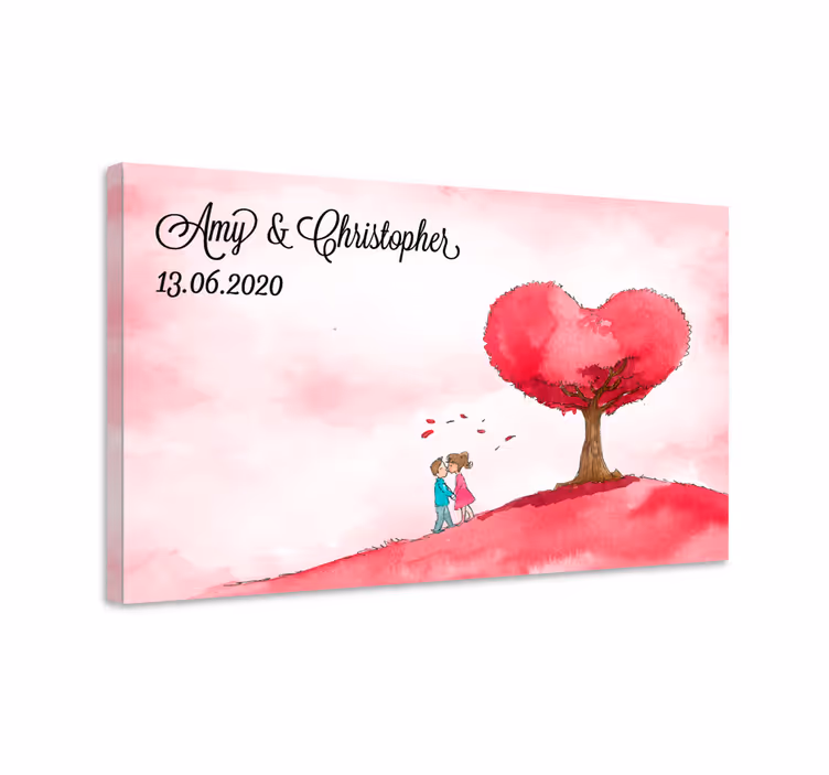 Tableau mariage árbol beso personnalisable - TenStickers