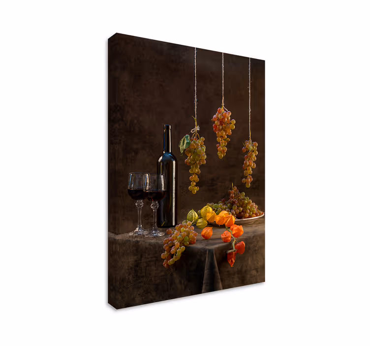 Tableau Raisins suspendus et vin - TenStickers