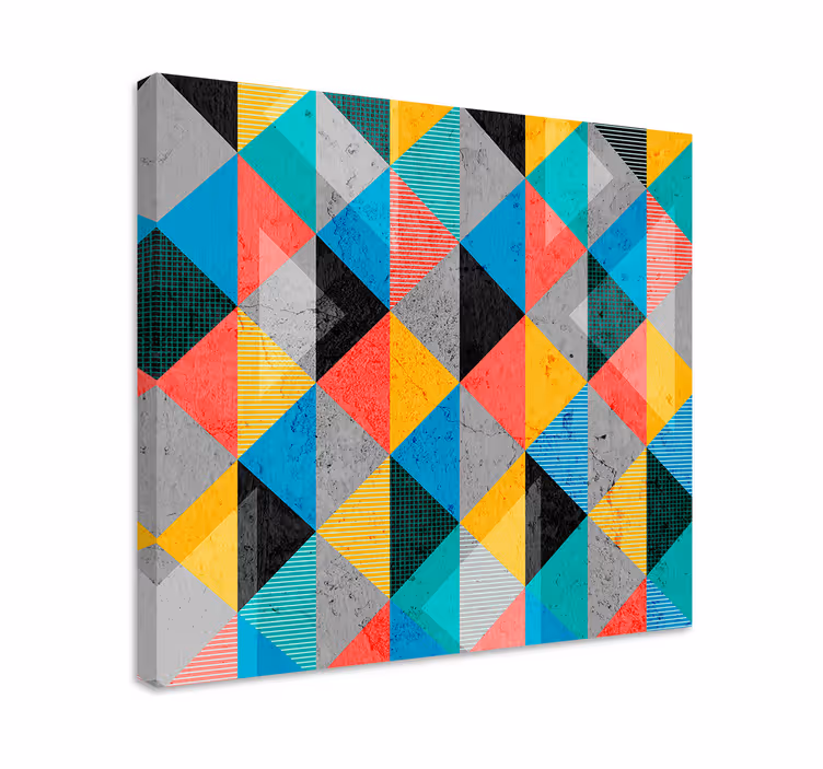 Tableau géométrique sticker losange et triangle - TenStickers