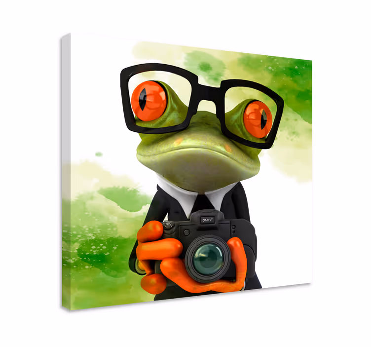 Tableau Grenouille photographe - TenStickers