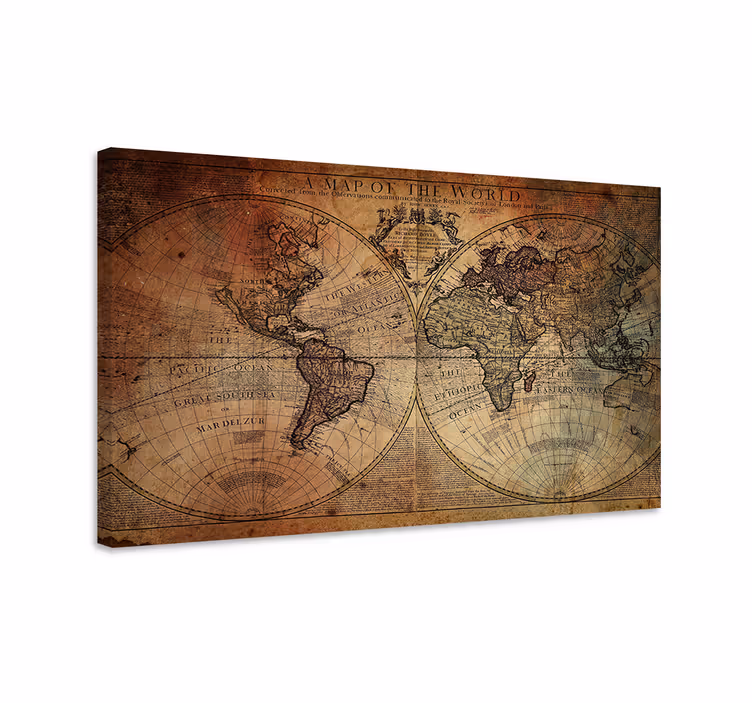 Tableau carte du monde Style ancien - TenStickers