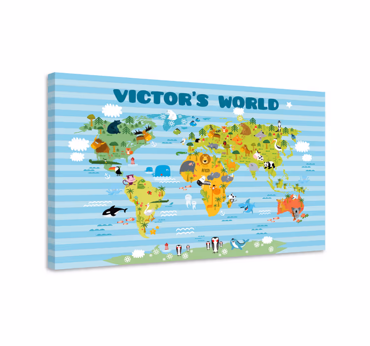 Tableau carte du monde mappemonde enfant - TenStickers