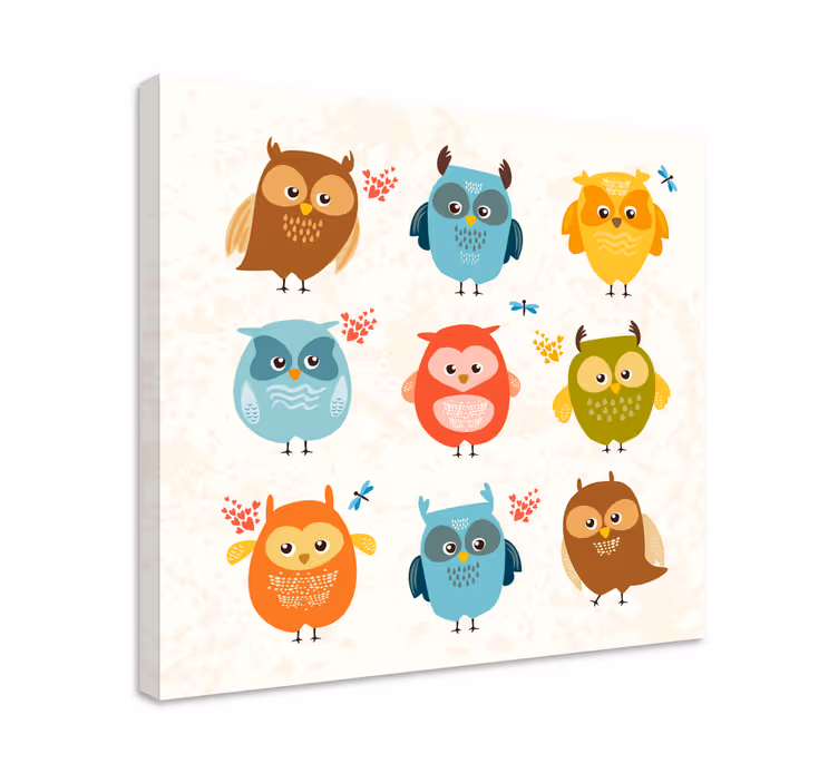 Tableau oiseaux Modèle de bébé hibou - TenStickers
