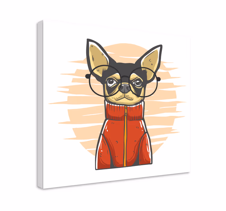 Tableau chien Chiahuahua avec des lunettes - TenStickers