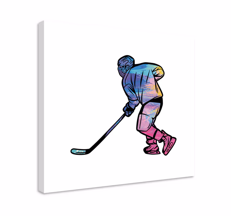 Tableau Hockey sur glace arc-en-ciel - TenStickers