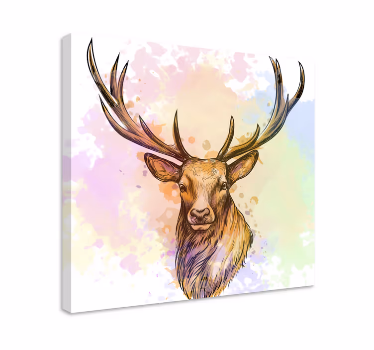 Tableau cerf tableau éclaboussure cerf - TenStickers