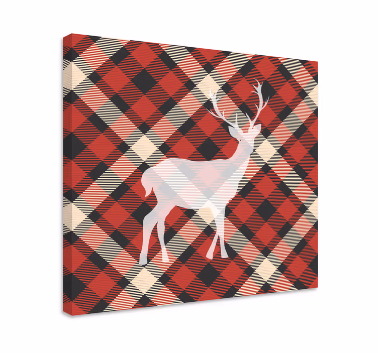 Tableau cerf Cerf à carreaux - TenStickers