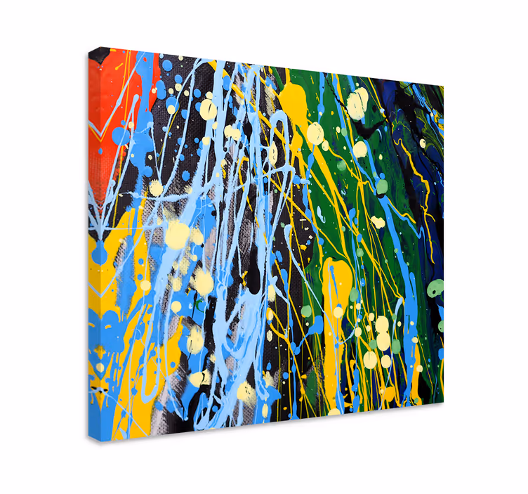Tableau abstrait éclats de couleurs vibrants - TenStickers