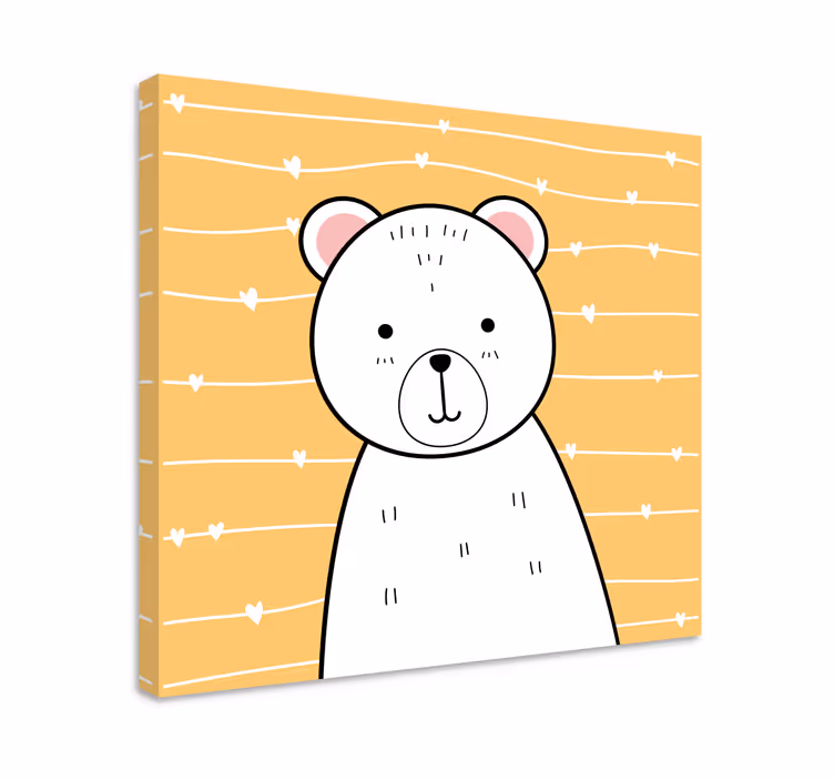 Tableau chambre bébé Ours heureux - TenStickers