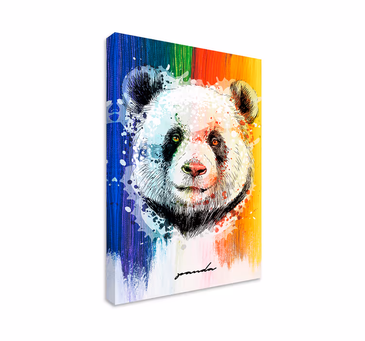 Tableau animal Panda arc-en-ciel - TenStickers