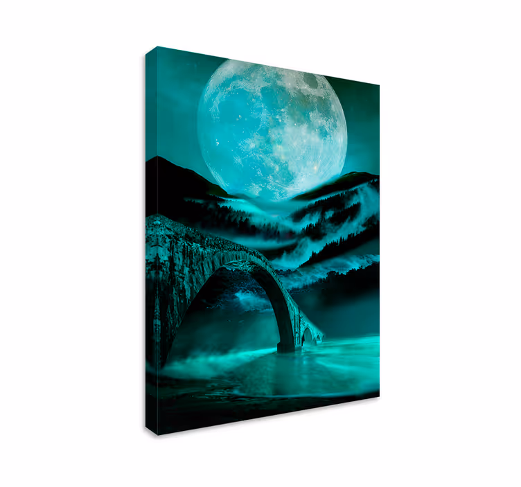 Tableau paysage Rivière au clair de lune - TenStickers