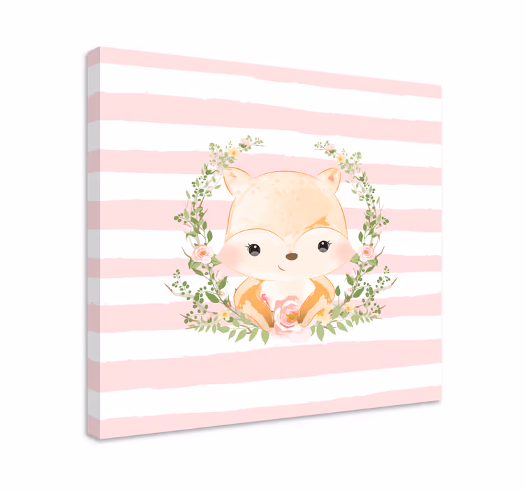 Tableau animaux renard mignon encadré - TenStickers