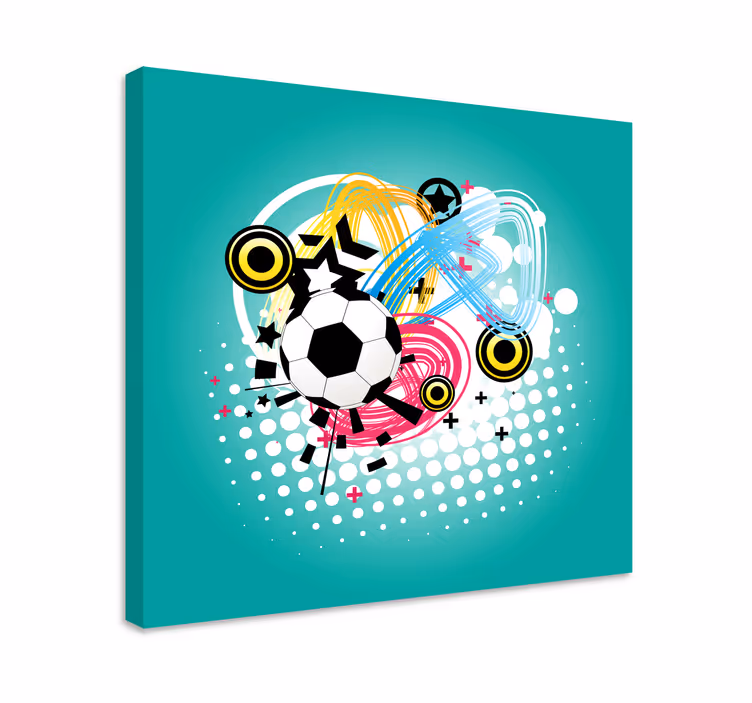 Tableau sports ballon de foot en action - TenStickers