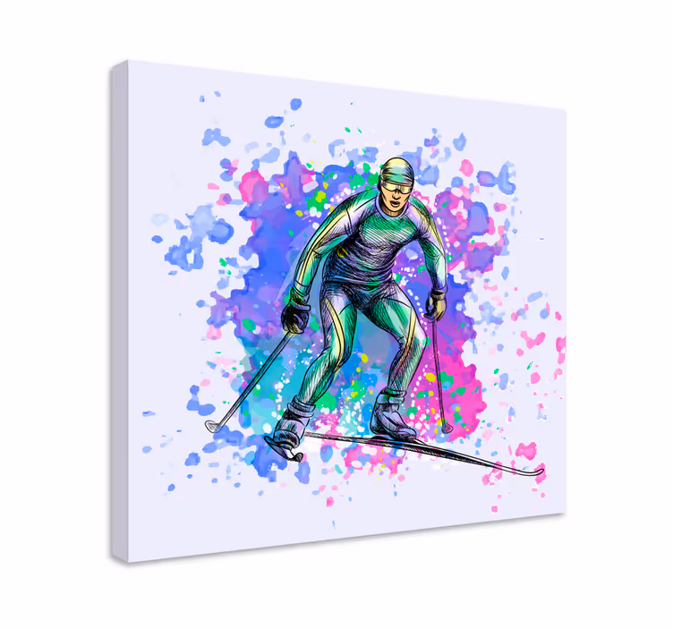 Tableau sports scène d'action de ski - TenStickers