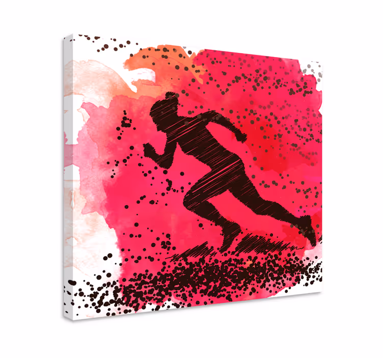 Tableau sports silhouette de coureur dynamique - TenStickers