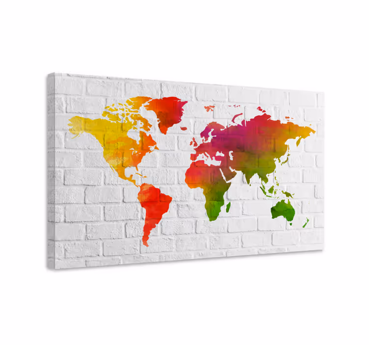 Tableau carte du monde carte du monde colorée - TenStickers