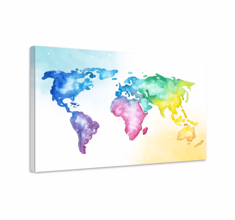 Tableau carte du monde Dégradé coloré - TenStickers