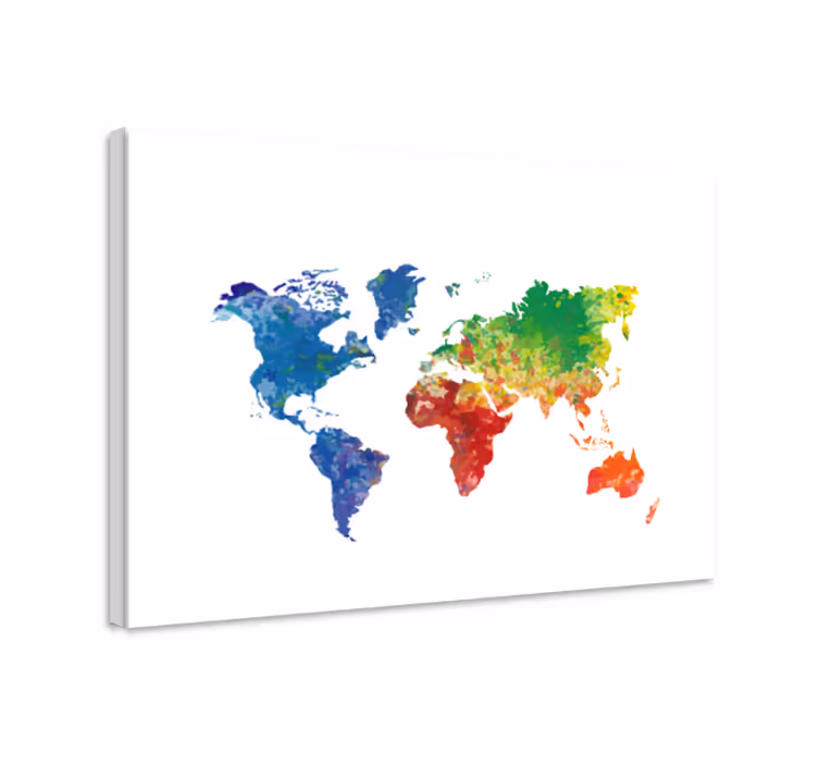 Tableau carte du monde Artistique - TenStickers
