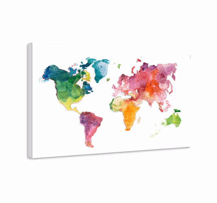 Tableau carte du monde Coloré - TenStickers