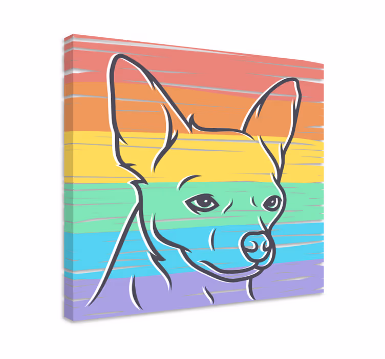 Tableau chiens portrait stylisé de chien - TenStickers