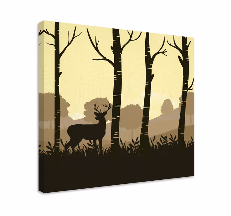Tableau paysage Arbres et animaux - TenStickers