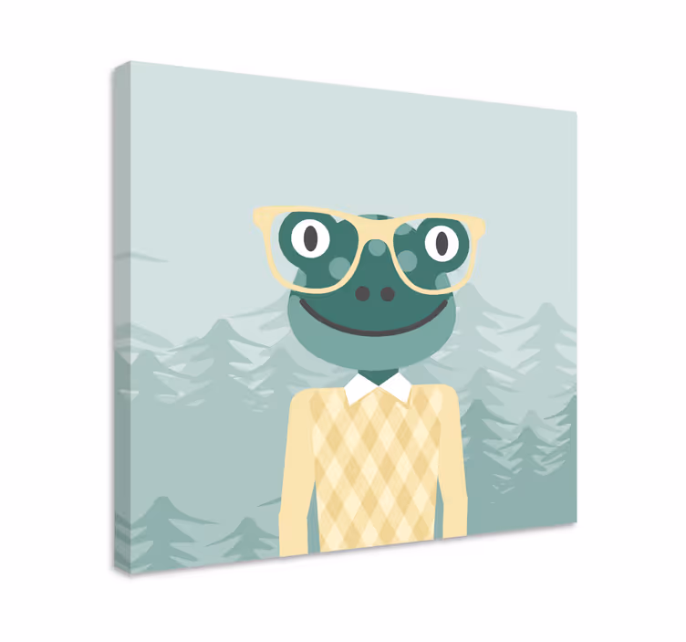 Tableau animal Grenouille multicolore avec des lunettes - TenStickers