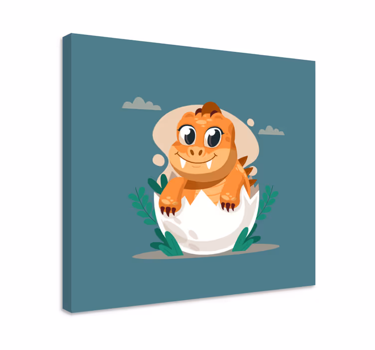Tableau dinosaures bébé mignon en éclosion - TenStickers