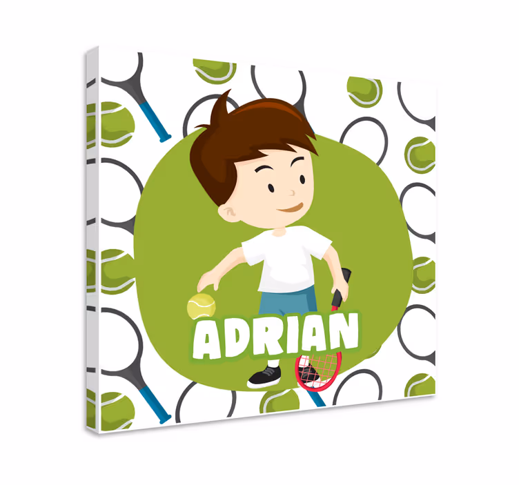 Tableau enfants service de balle de tennis personnalisé - TenStickers