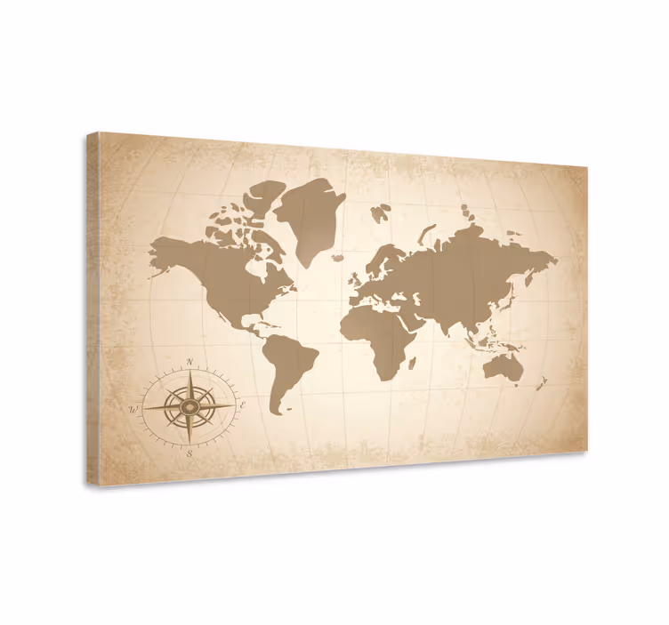 Tableau carte du monde Vieux millésime - TenStickers