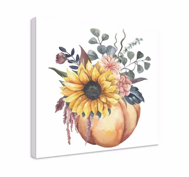 Tableau Tournesol et citrouille morts - TenStickers
