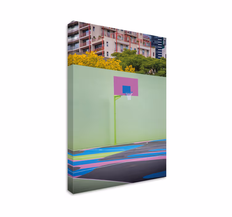 Tableau maison Demi-terrain de basket-ball - TenStickers