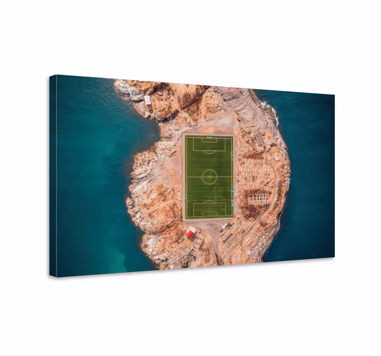 Tableau sports terrain de foot aérien - TenStickers