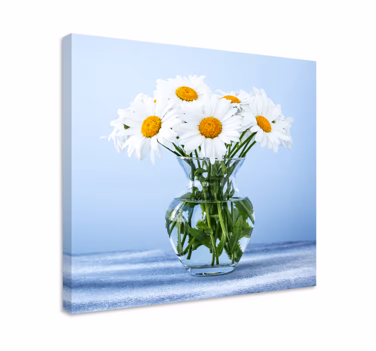 Tableau fleurs Fleurs de marguerite dans des pots en verre - TenStickers