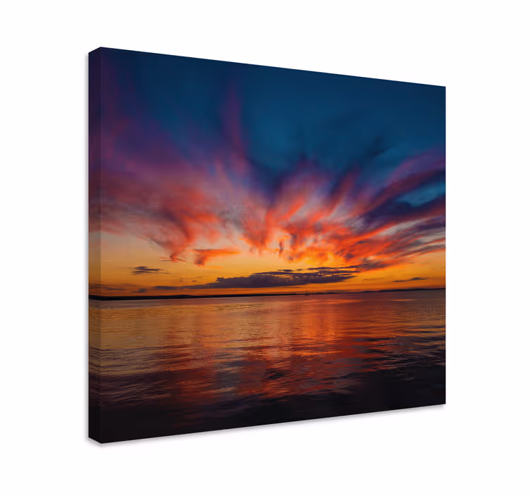 Tableau paysage Coucher de soleil sur la mer - TenStickers