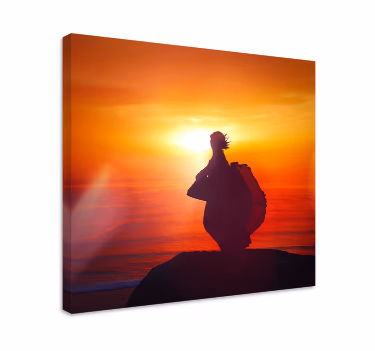 Tableau paysage Femme sur la plage - TenStickers