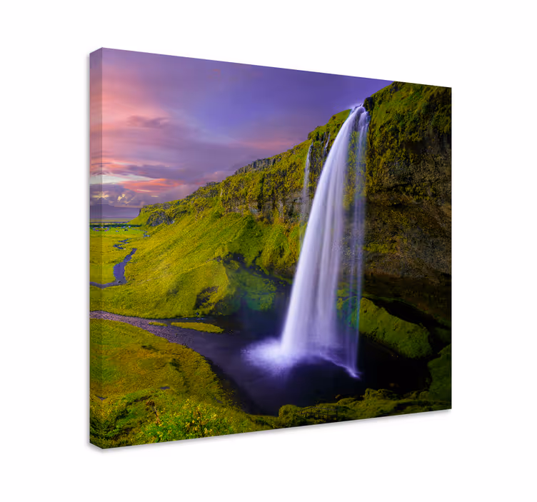Tableau paysage Montagnes avec cascade - TenStickers