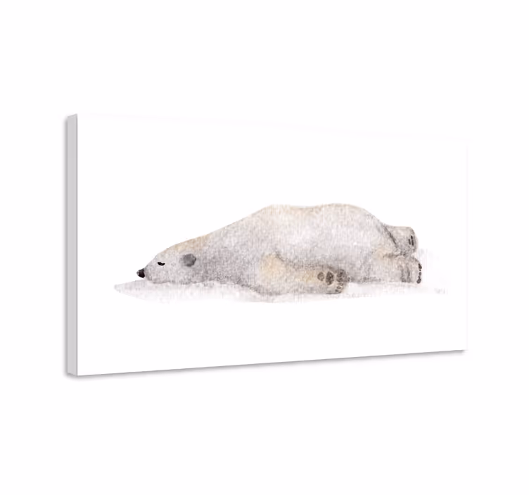 Tableau scandinave Ours endormi abstrait - TenStickers