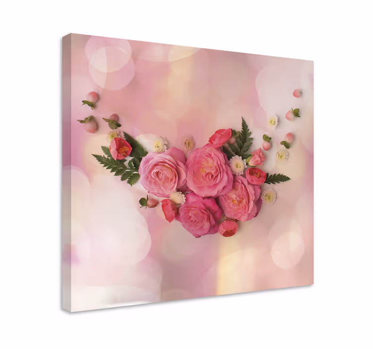 Tableau fleurs Rose délicat - TenStickers