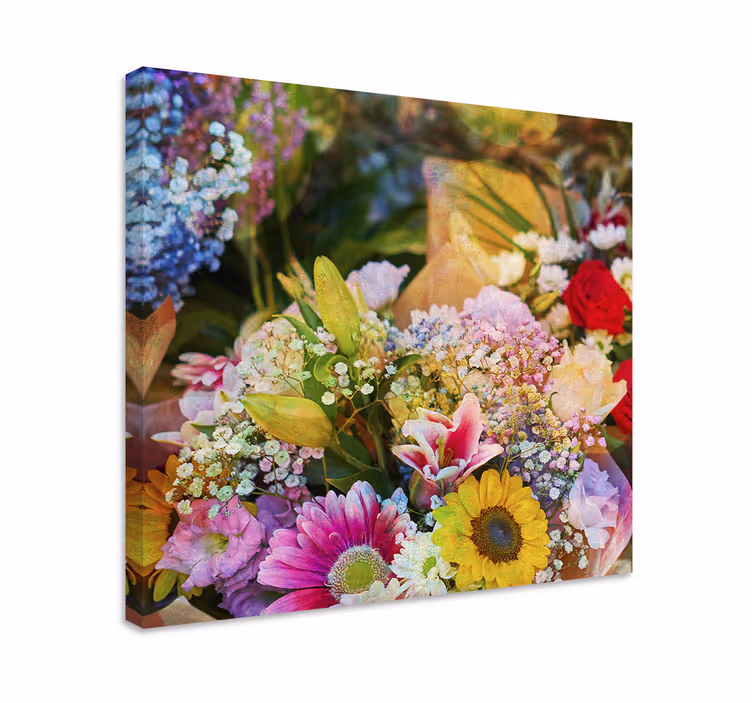 Tableau fleurs et plantes composition de fleurs vives - TenStickers