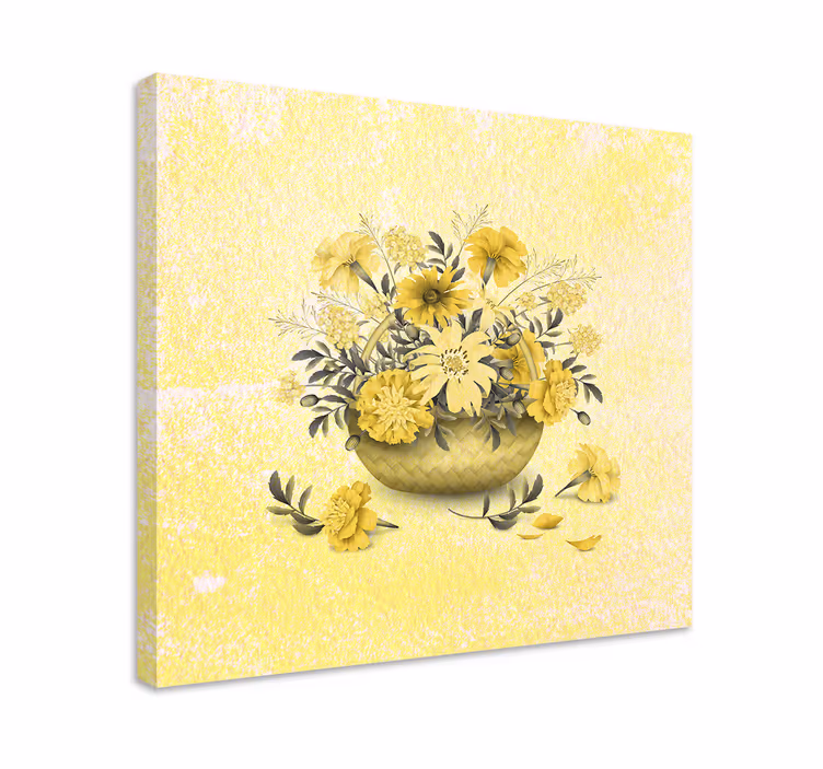 Tableau fleurs Jaune délicat - TenStickers