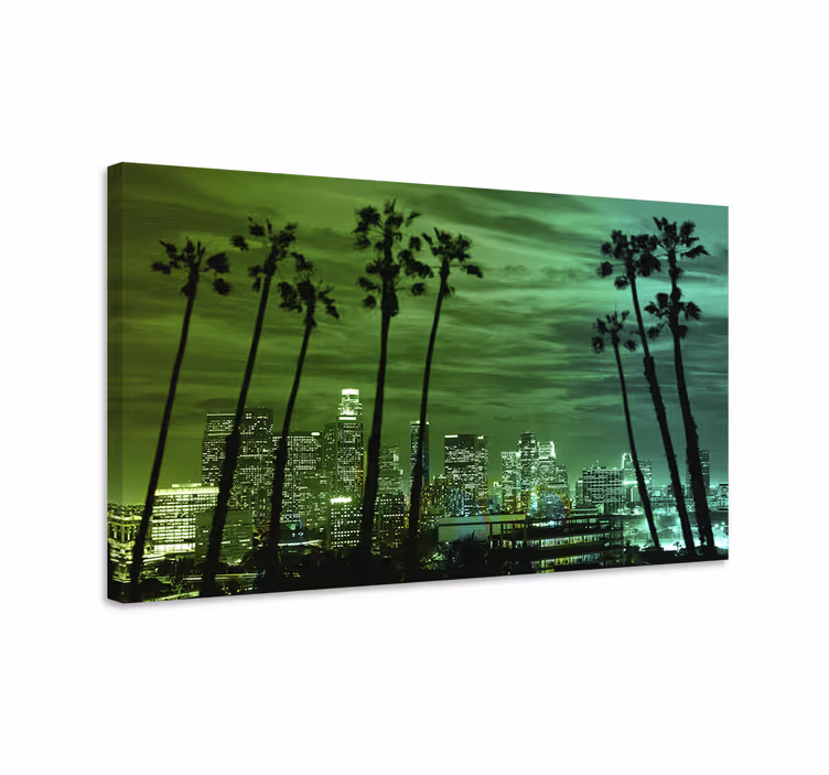 Tableau villes et pays skyline de palmiers - TenStickers